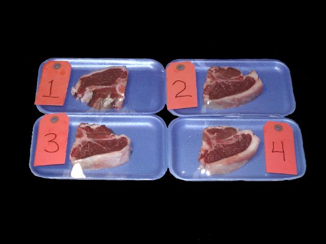 4 H Meat packaged steaks